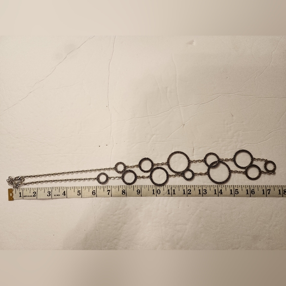 Brighton TOWNSEND Silver Marcasite Open Circle Necklace - Picture 2 of 4